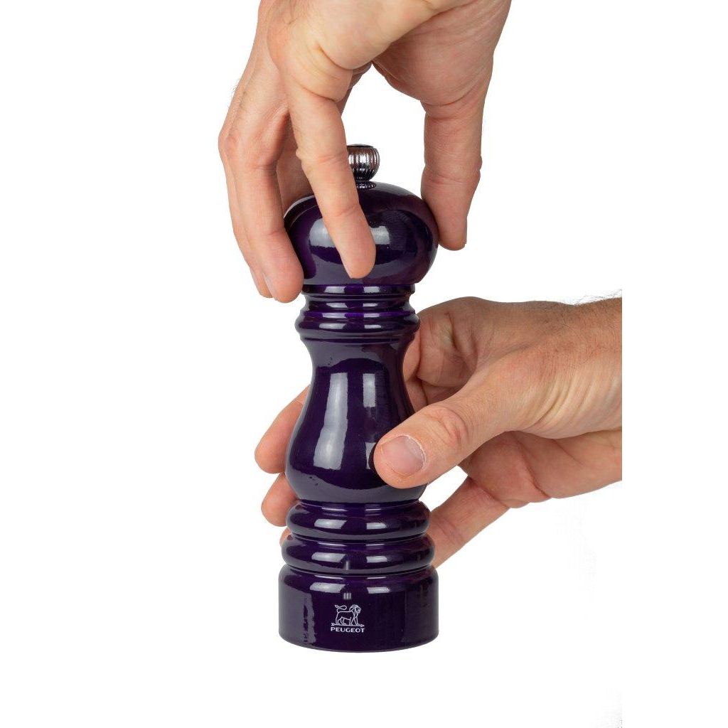 Moulin à poivre manuel u'Select en bois laqué, aubergine, 18 cm - Visuel 1